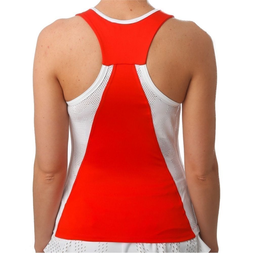 adidas x Stella McCartney Barricade Red & White Tank Top - Picture 3 of 8